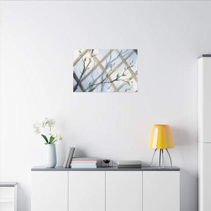 Shoji Screen Canvas Art | Spring Japandi Watercolor Art