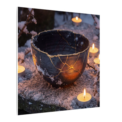 Ceramic Bowl Gold Repair Canvas Art | Beautiful Kintsugi Art