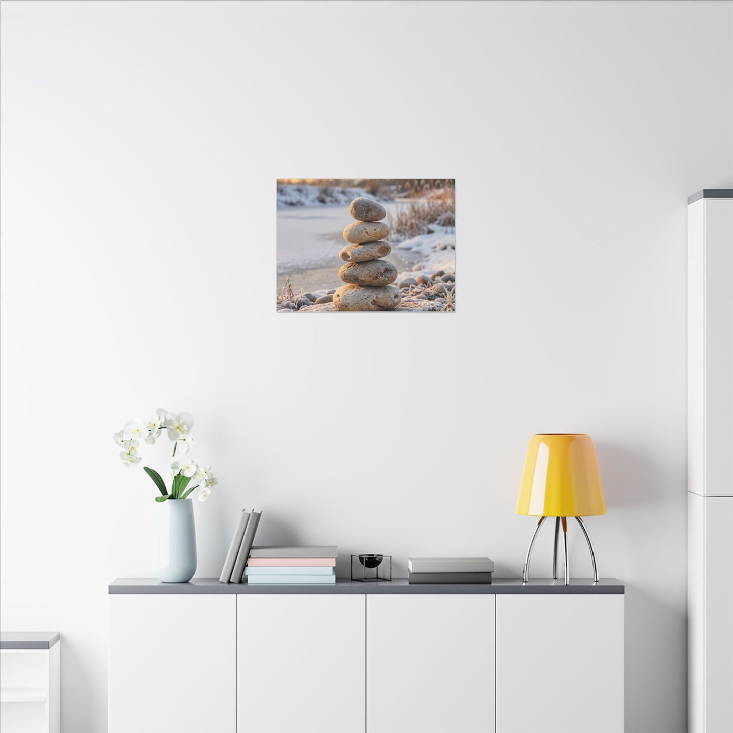 Ma River Stones Canvas Art - Japandi Japanese Pattern