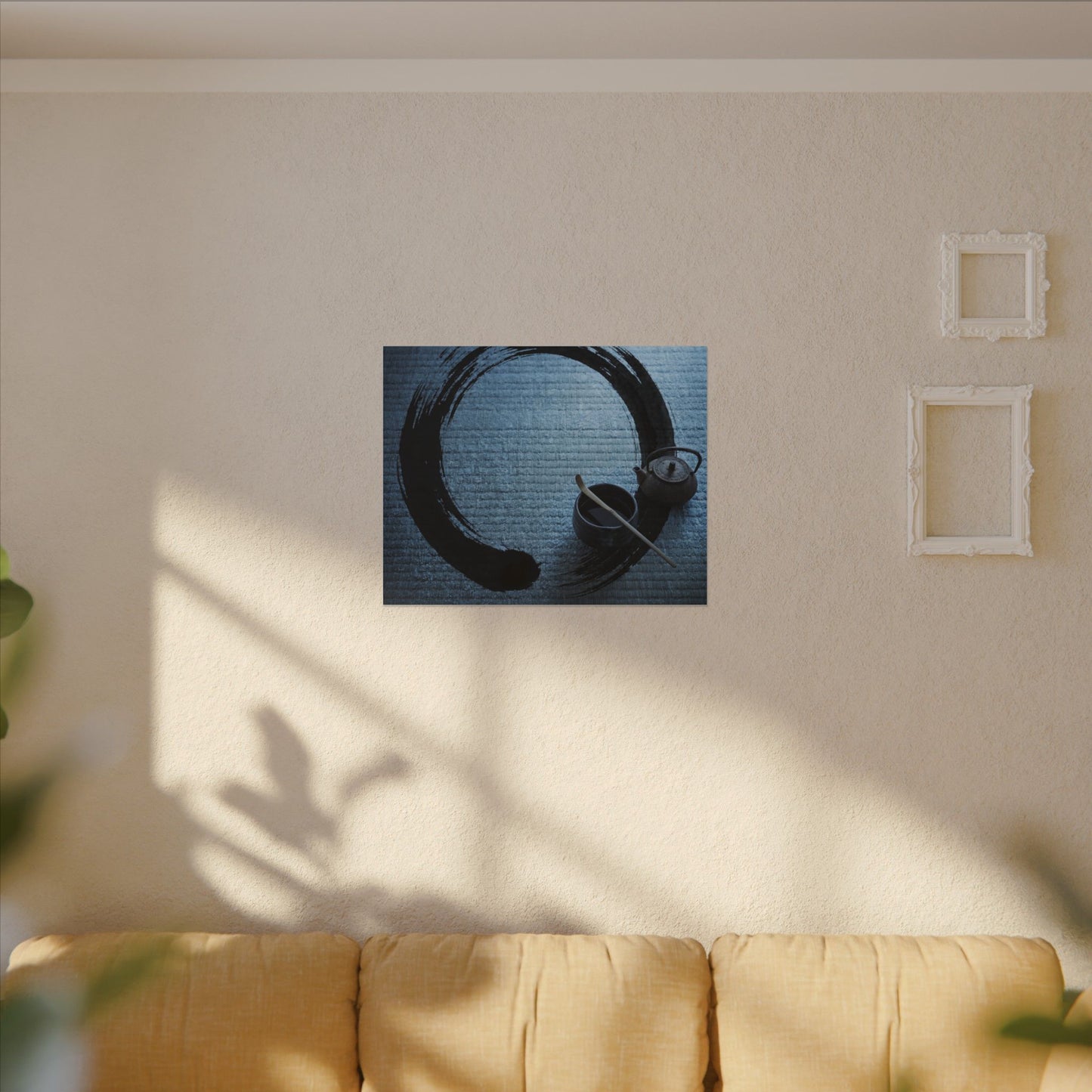 Winter Tea Ceremony Enso Canvas Art | Peaceful Decor