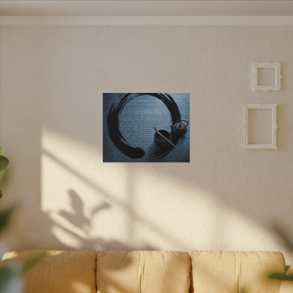 Winter Tea Ceremony Enso Canvas Art | Peaceful Decor
