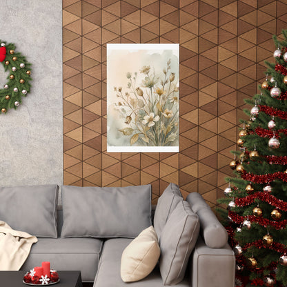 Summer Dried Flowers Watercolor Wall Art Print | Cozy Decor