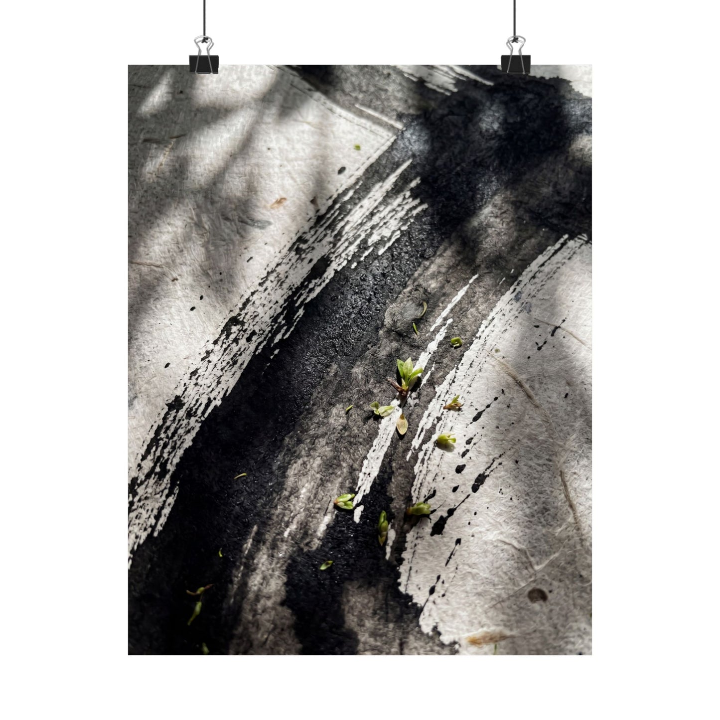 Shibui Ink Brushstroke Wall Art Print - Dark Japandi Moody Minimal