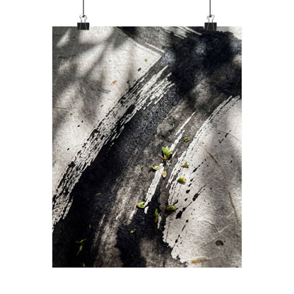 Shibui Ink Brushstroke Wall Art Print - Dark Japandi Moody Minimal