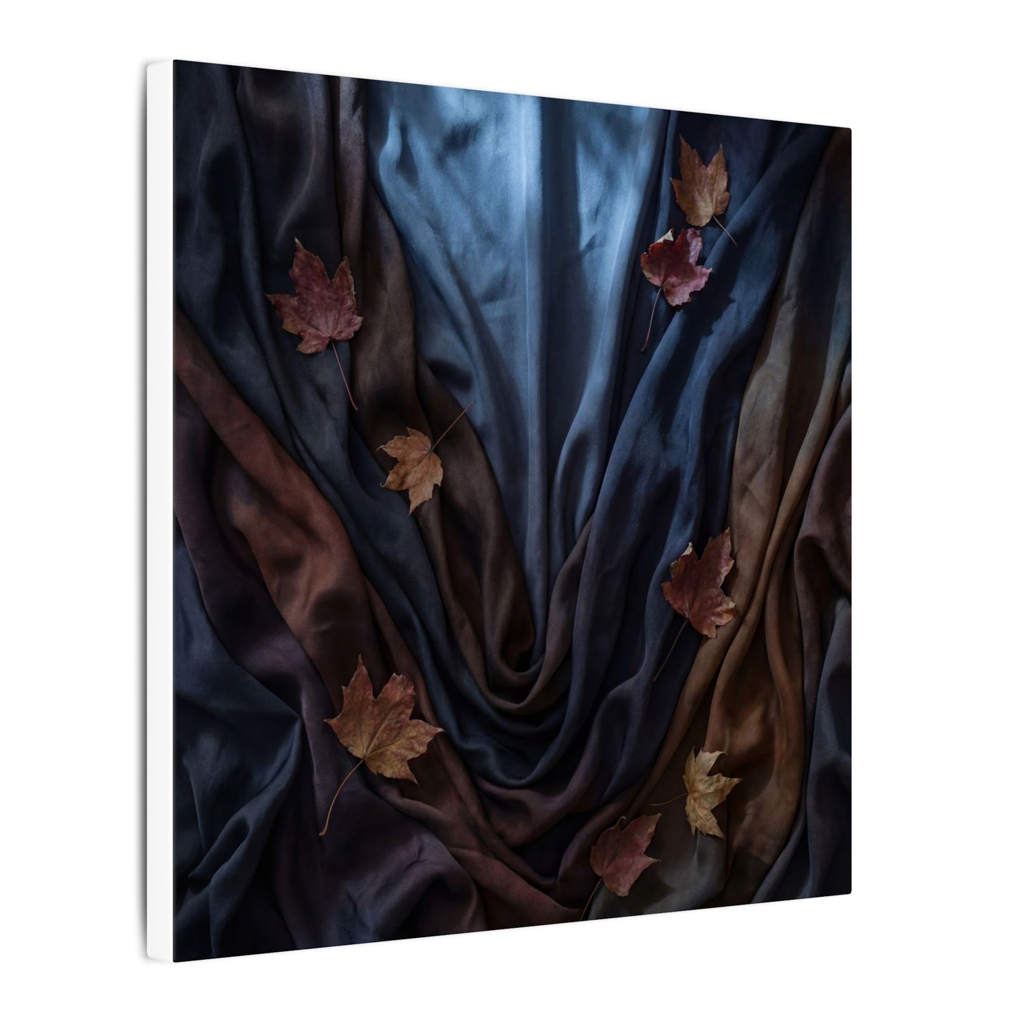 Silk Drape Canvas Art | Autumn Dark Japandi Moody Minimal Art