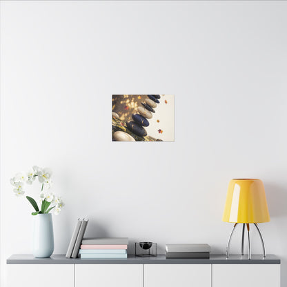 Ma River Stones Canvas Art - Kintsugi Gold Vein