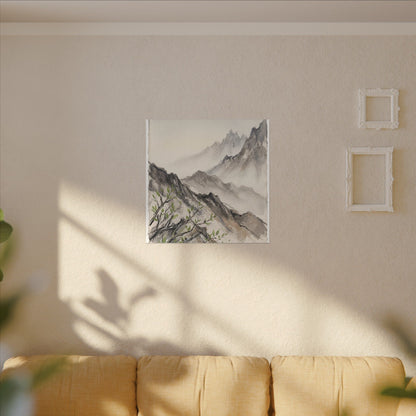 Spring Mountain Mist Texture Canvas Art | Warm Decor