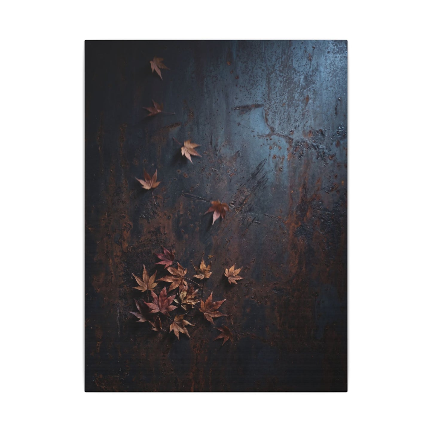 Moonlight Rust Patina Canvas Art - Dark Japandi Mono No Aware