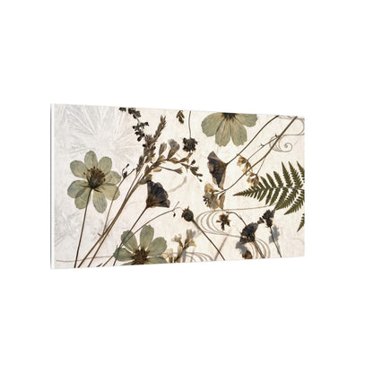 Japandi Dried Flowers in Golden Hour | Japanese Pattern Canvas Art