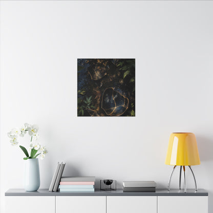 Dark Japandi Broken Pottery in Dappled | Shadow Zen Canvas Art