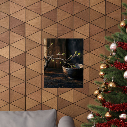 Mono No Aware Ceramic Bowl Wall Art Print - Dark Japandi Moody Minimal