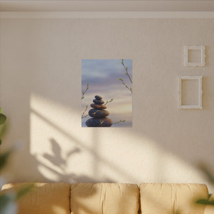 Spring River Stones Gold Vein Canvas Art | Philosophical Decor