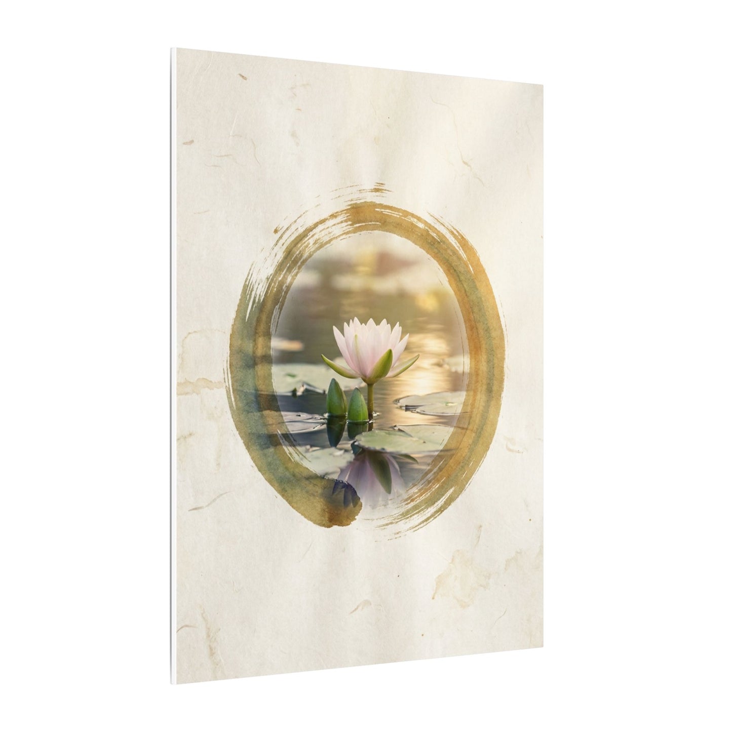 Peaceful Lotus Flower Canvas Art - Enso Zen