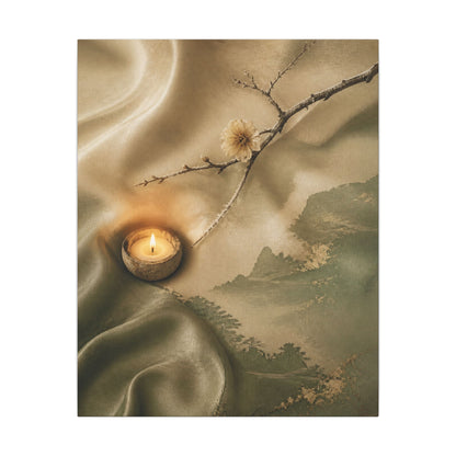 Silk Drape Japanese Pattern Canvas Art | Warm Japandi Art