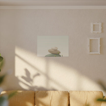 Dawn River Stones Canvas Art - Japandi Fukinsei