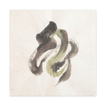 Ink Brushstroke Canvas Art | Spring Japandi Japanese Pattern Art