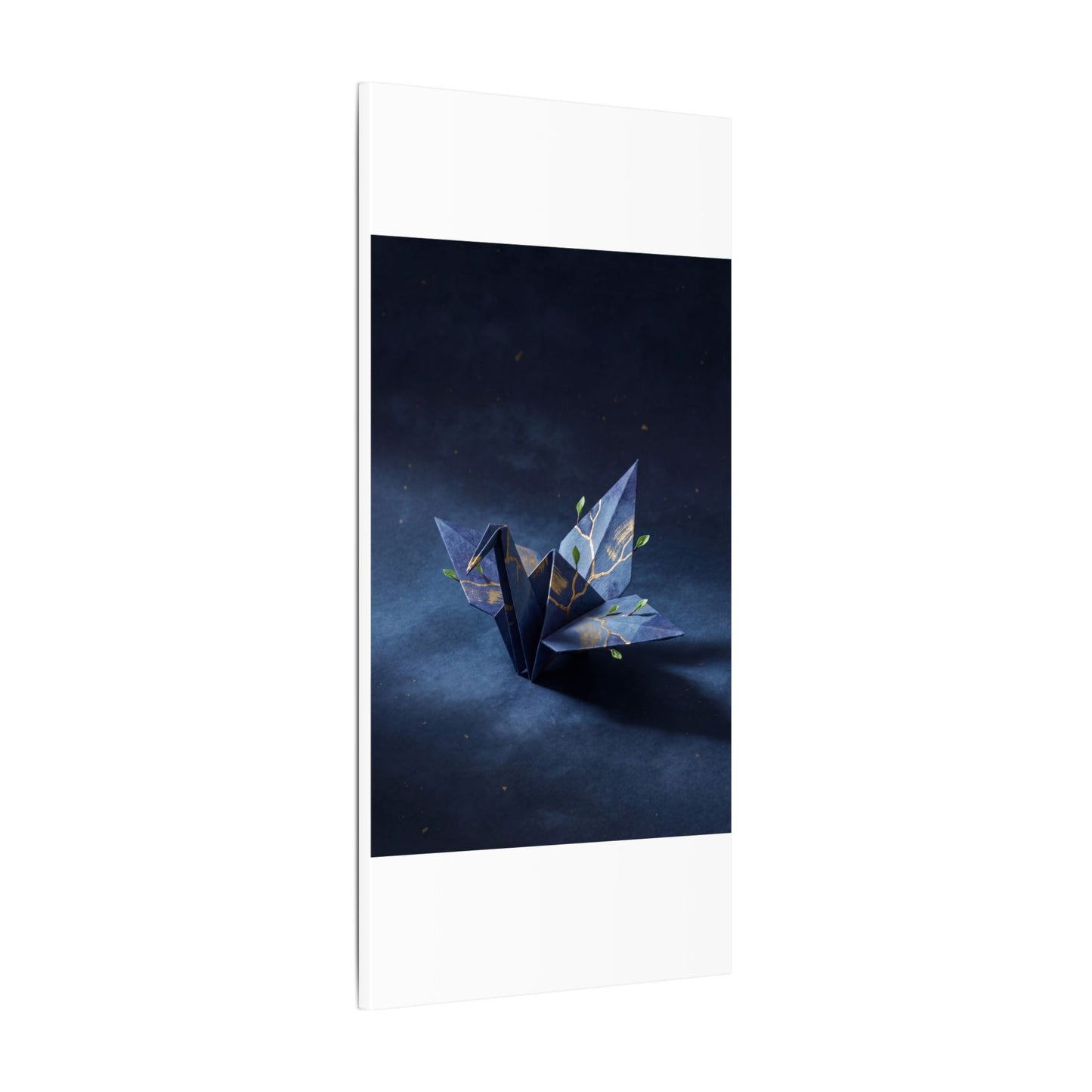 Kintsugi Paper Fold in Moonlight | Crackle Gold Canvas Art