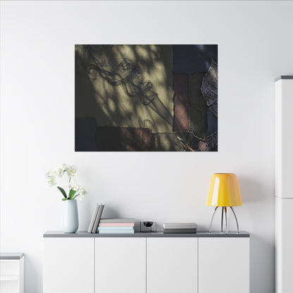 Ma Incense Smoke Canvas Art - Dark Japandi Dark Texture