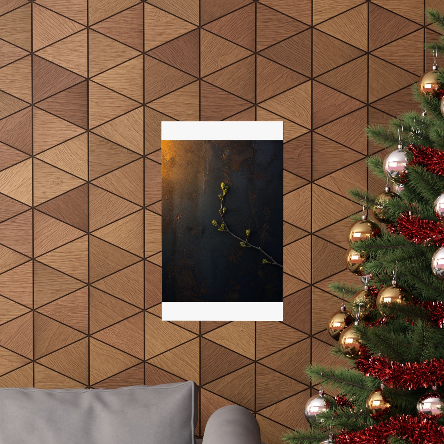 Bold Rust Patina Wall Art Print - Moody Minimal Dark Japandi