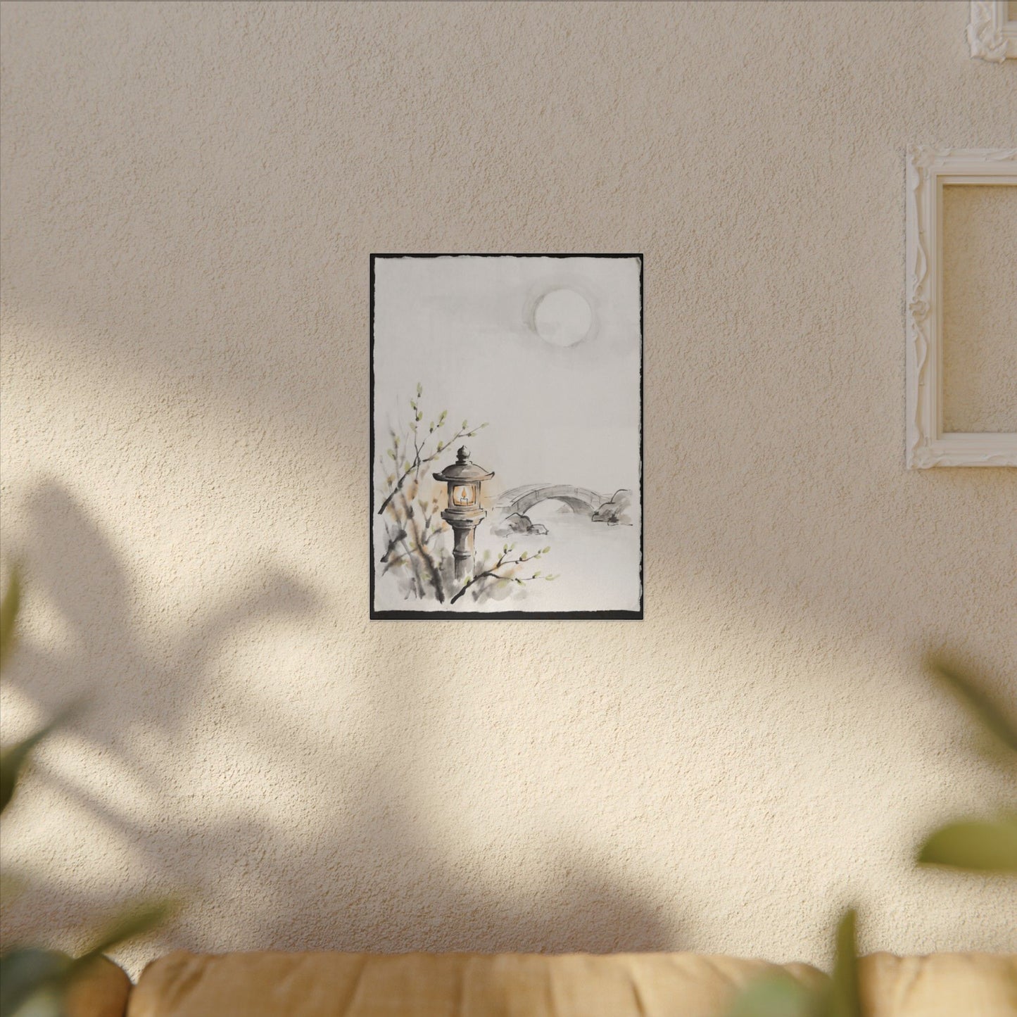 Moonlit Garden Spring Canvas Art | Zen Contemplative Design