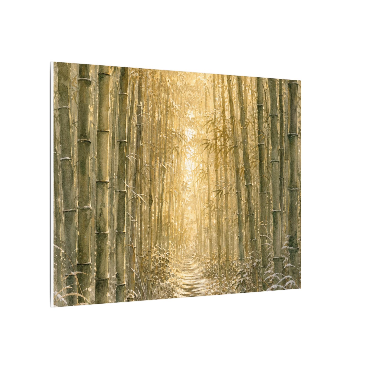 Bamboo Grove Winter Canvas Art | Japandi Elegant Design