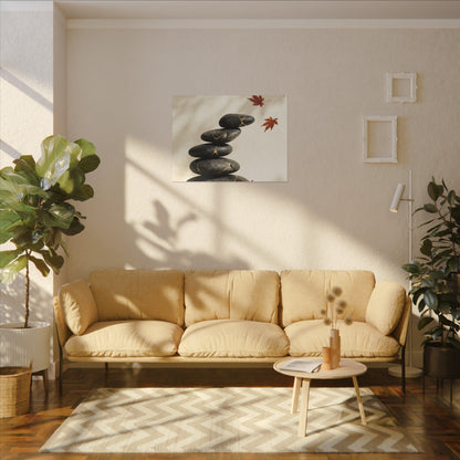 Kintsugi River Stones in Dappled | Crackle Gold Canvas Art