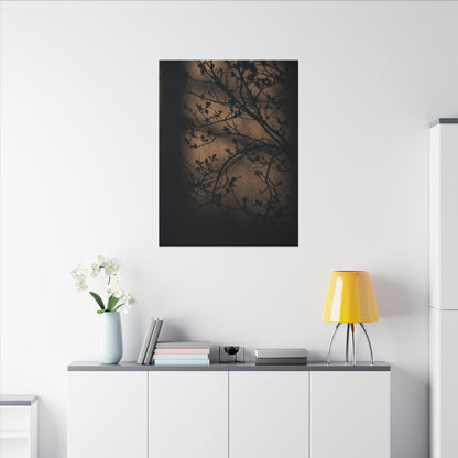 Dark Japandi Shadow Play in Golden Hour | Shadow Zen Canvas Art