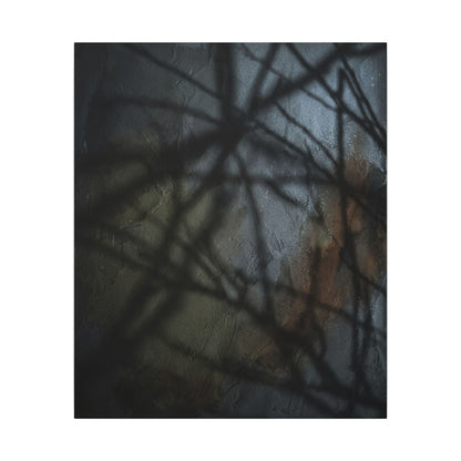 Shadow Play Dark Texture Canvas Art | Sophisticated Dark Japandi Art