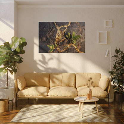Rust Patina Gold Repair Canvas Art | Resilient Kintsugi Art