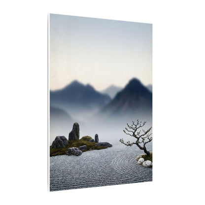 Mountain Mist Karesansui Canvas Art | Contemplative Zen Art