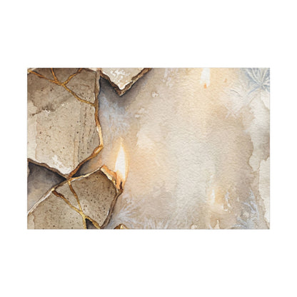 Broken Pottery Winter Canvas Art | Japandi Warm Design Art Print