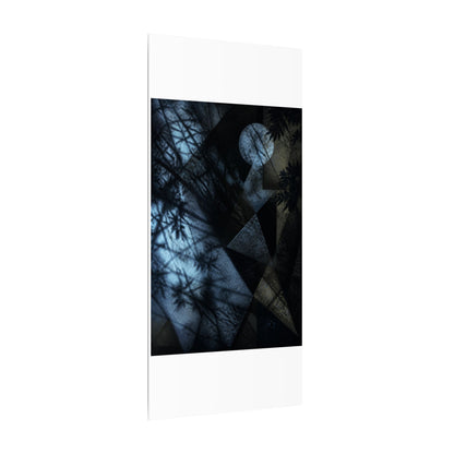 Shadow Play Winter Canvas Art | Dark Japandi Luxurious Design