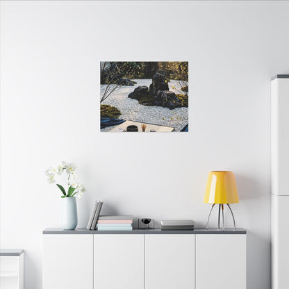 Zen Tea Ceremony in Golden Hour | Karesansui Canvas Art