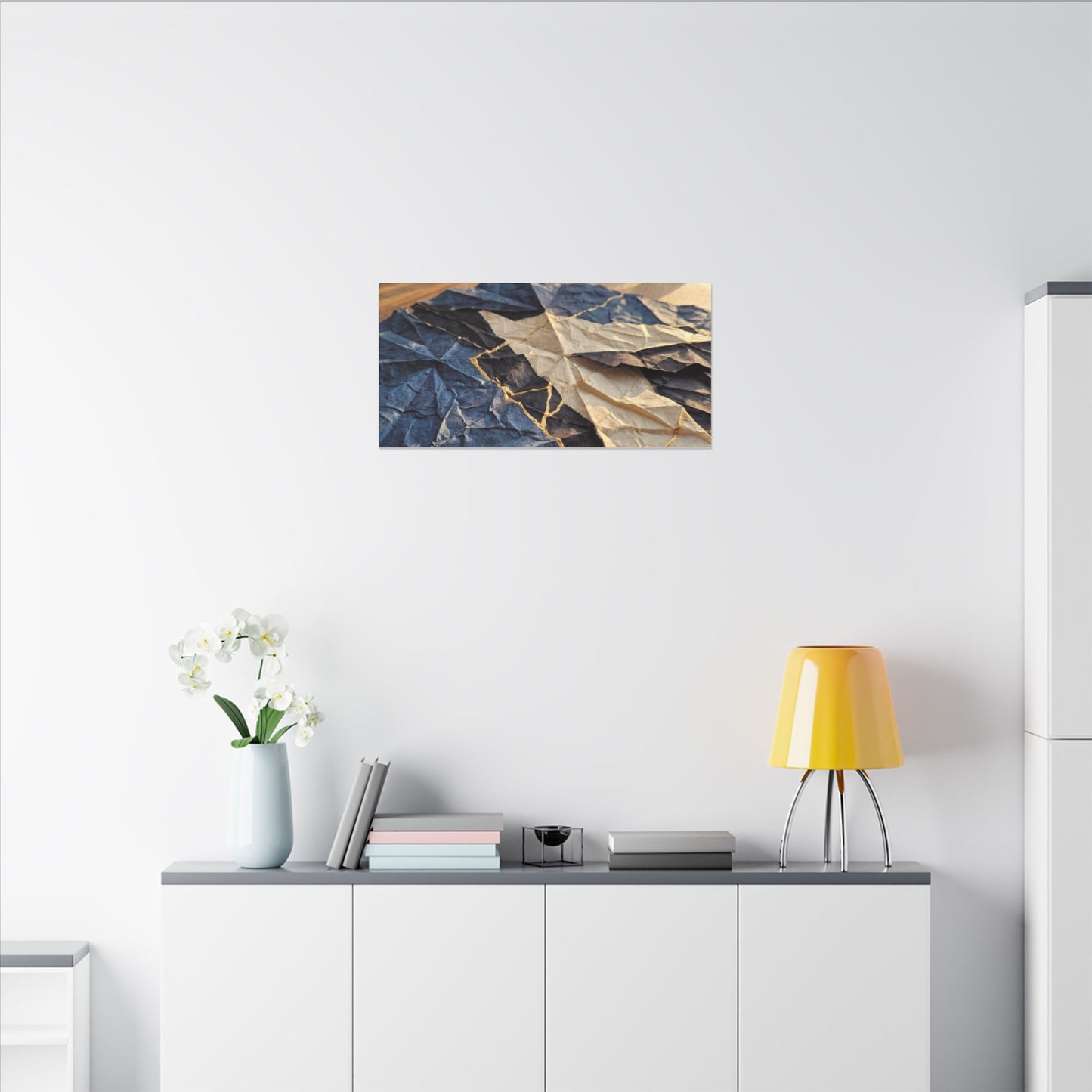Golden Hour Paper Fold Canvas Art - Kintsugi Ma