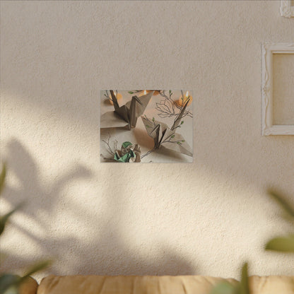Paper Fold Spring Canvas Art | Japandi Earthy Design