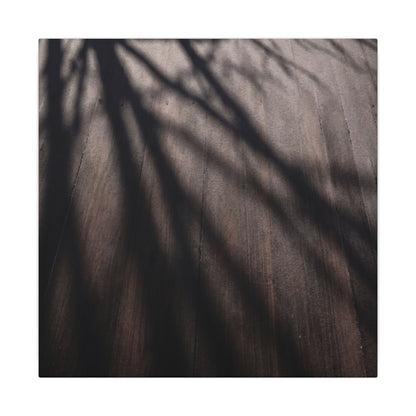 Dark Japandi Shadow Play in Dawn | Moody Minimal Canvas Art