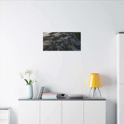 Dark Japandi Ocean Wave in Dawn | Moody Minimal Canvas Art