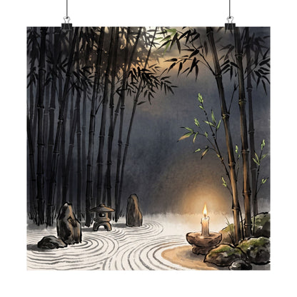 Fukinsei Bamboo Grove Wall Art Print - Zen Karesansui