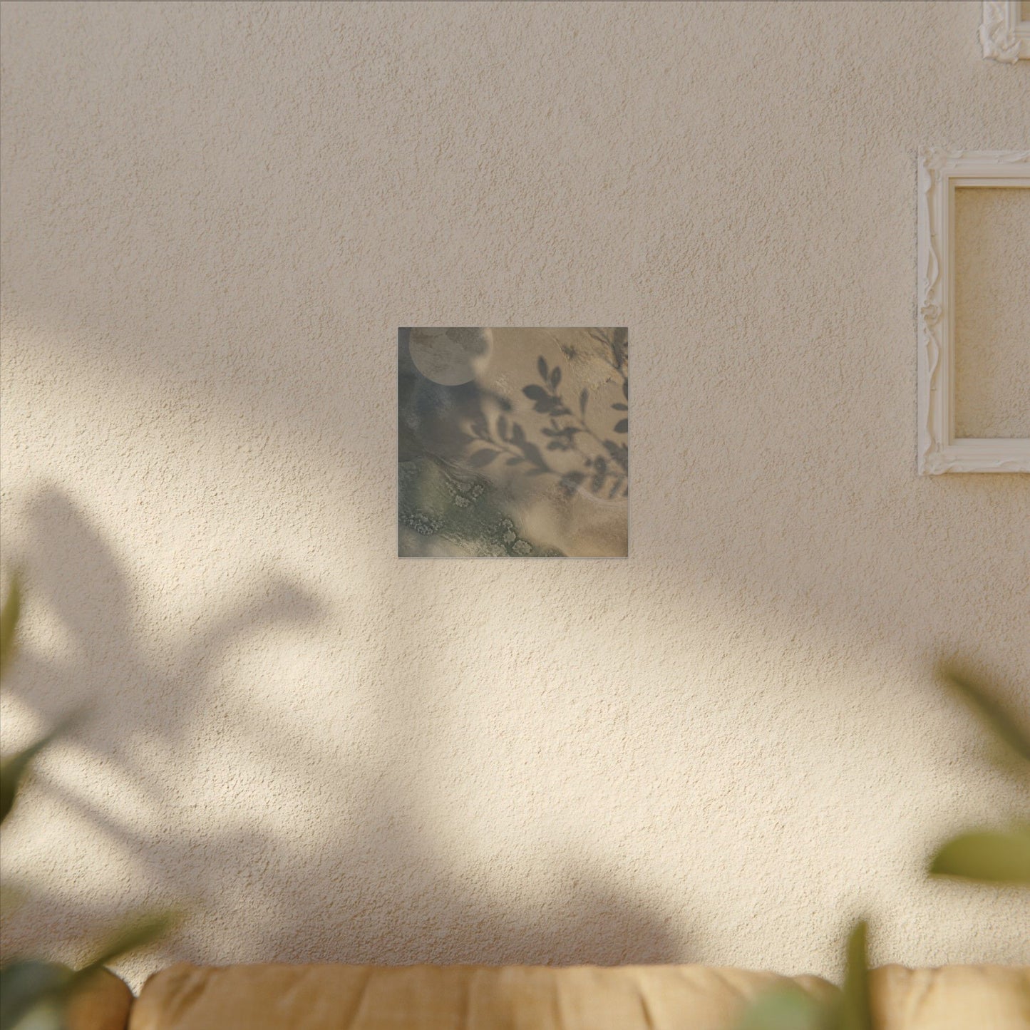 Japandi Shadow Play in Moonlight | Texture Canvas Art