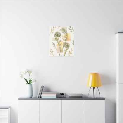 Earthy Fern Unfurling Canvas Art - Watercolor Japandi