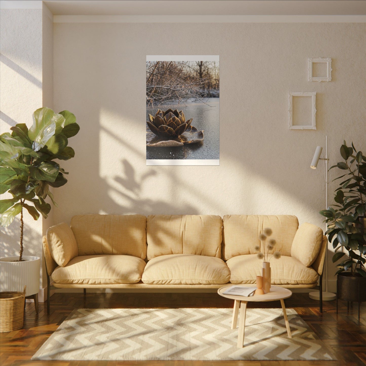 Lotus Flower Gold Repair Canvas Art | Beautiful Kintsugi Art