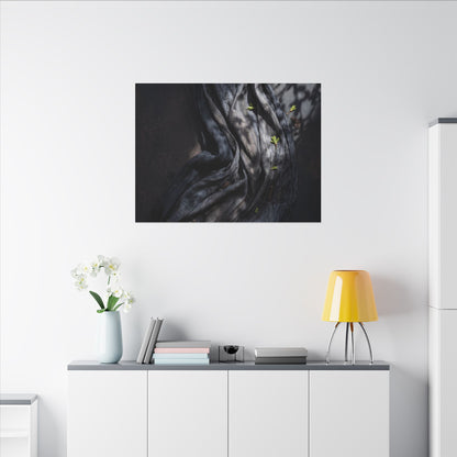 Seijaku Silk Drape Canvas Art - Dark Japandi Dark Texture