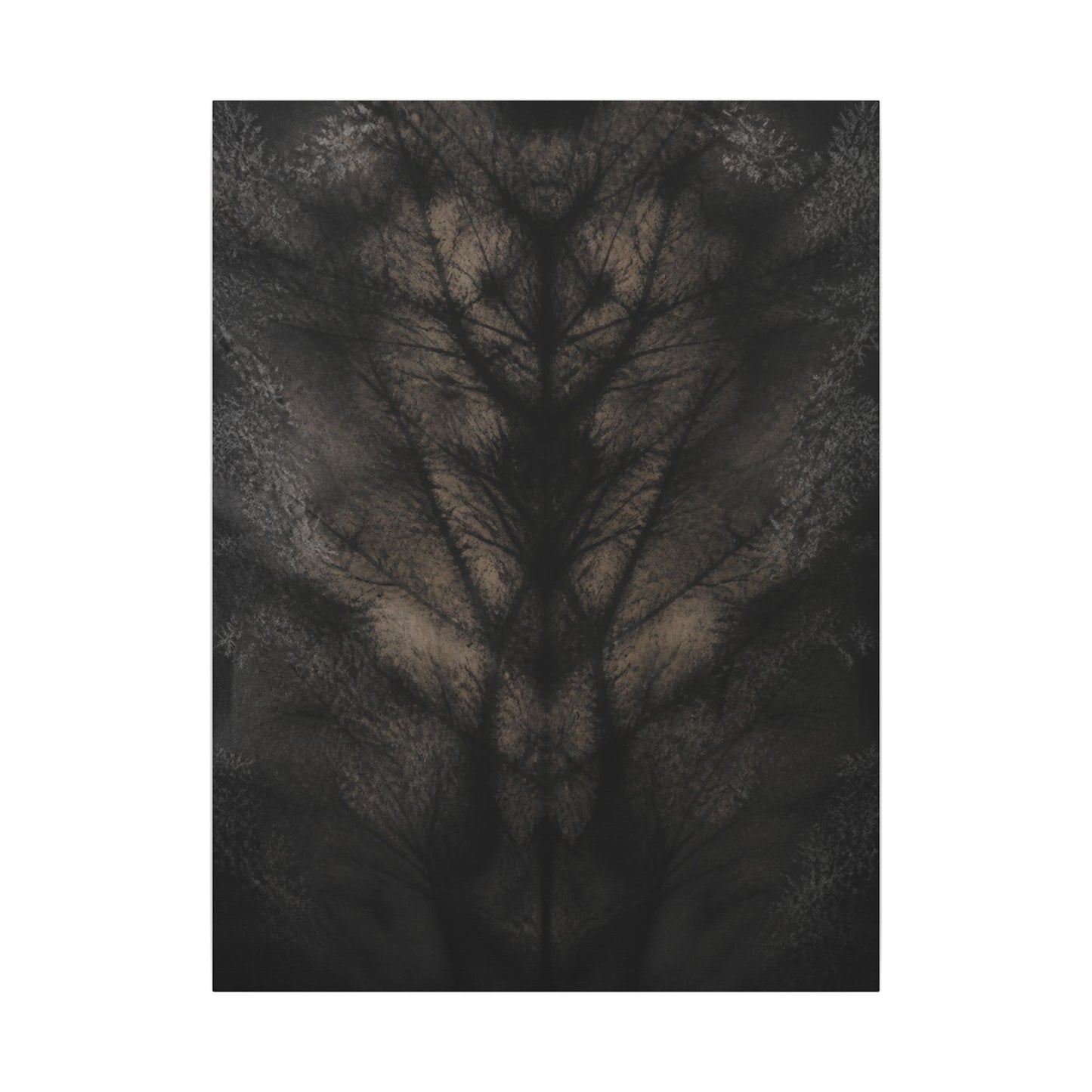 Seijaku Shadow Play Canvas Art - Dark Japandi Charcoal Ink