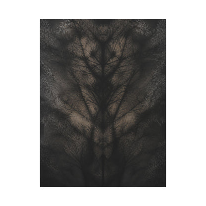 Seijaku Shadow Play Canvas Art - Dark Japandi Charcoal Ink