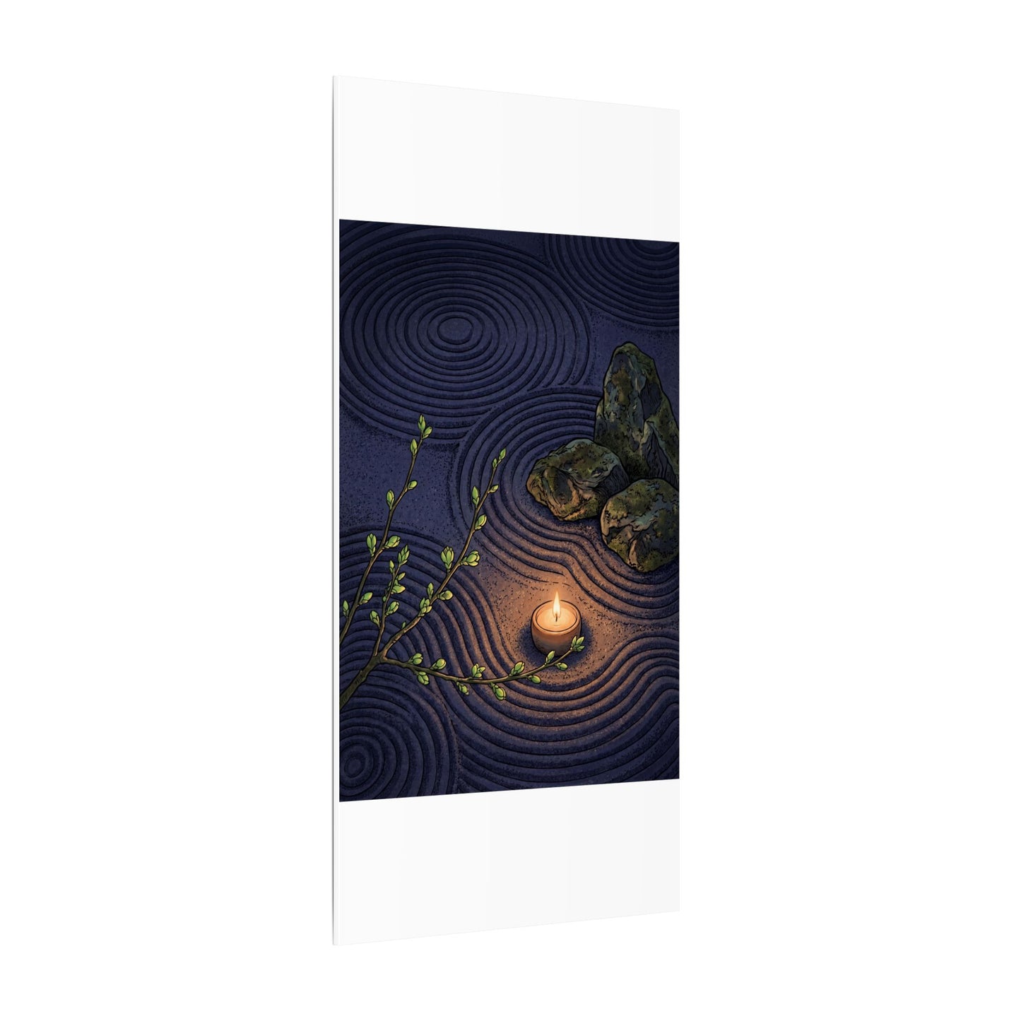 Mono No Aware Rock Garden Canvas Art - Zen Ukiyo E Inspired