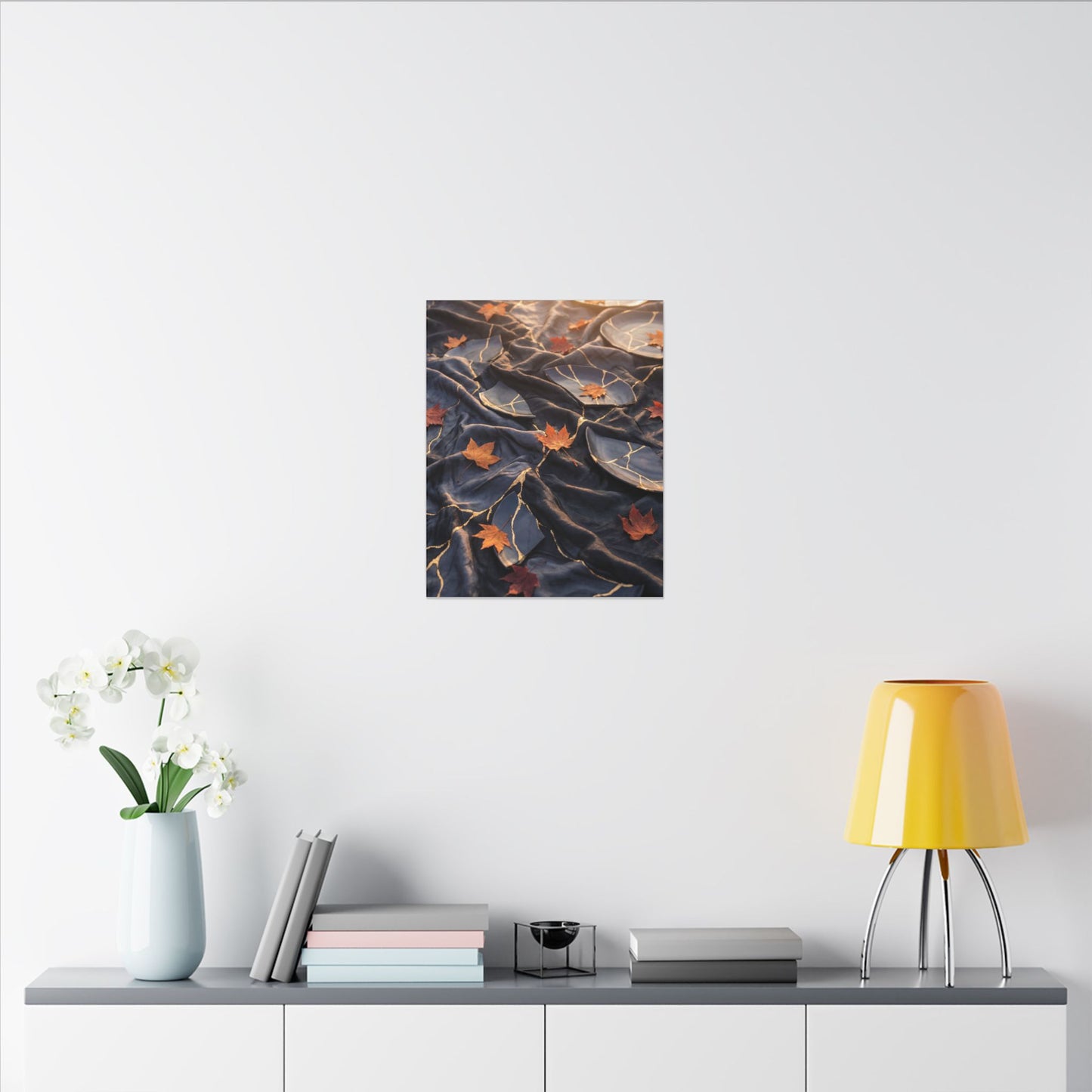 Golden Hour Silk Drape Canvas Art - Kintsugi Shibui