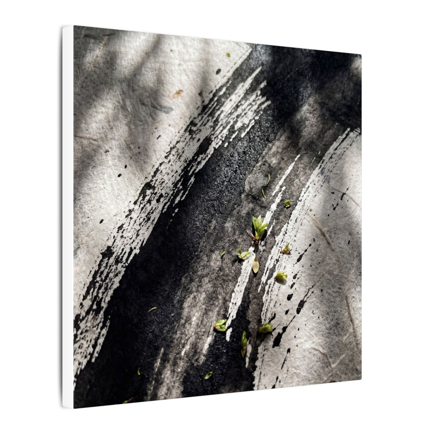 Ink Brushstroke Canvas Art | Spring Dark Japandi Moody Minimal Art