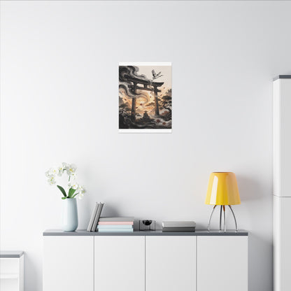 Torii Gate Ukiyo E Inspired Canvas Art | Serene Zen Art