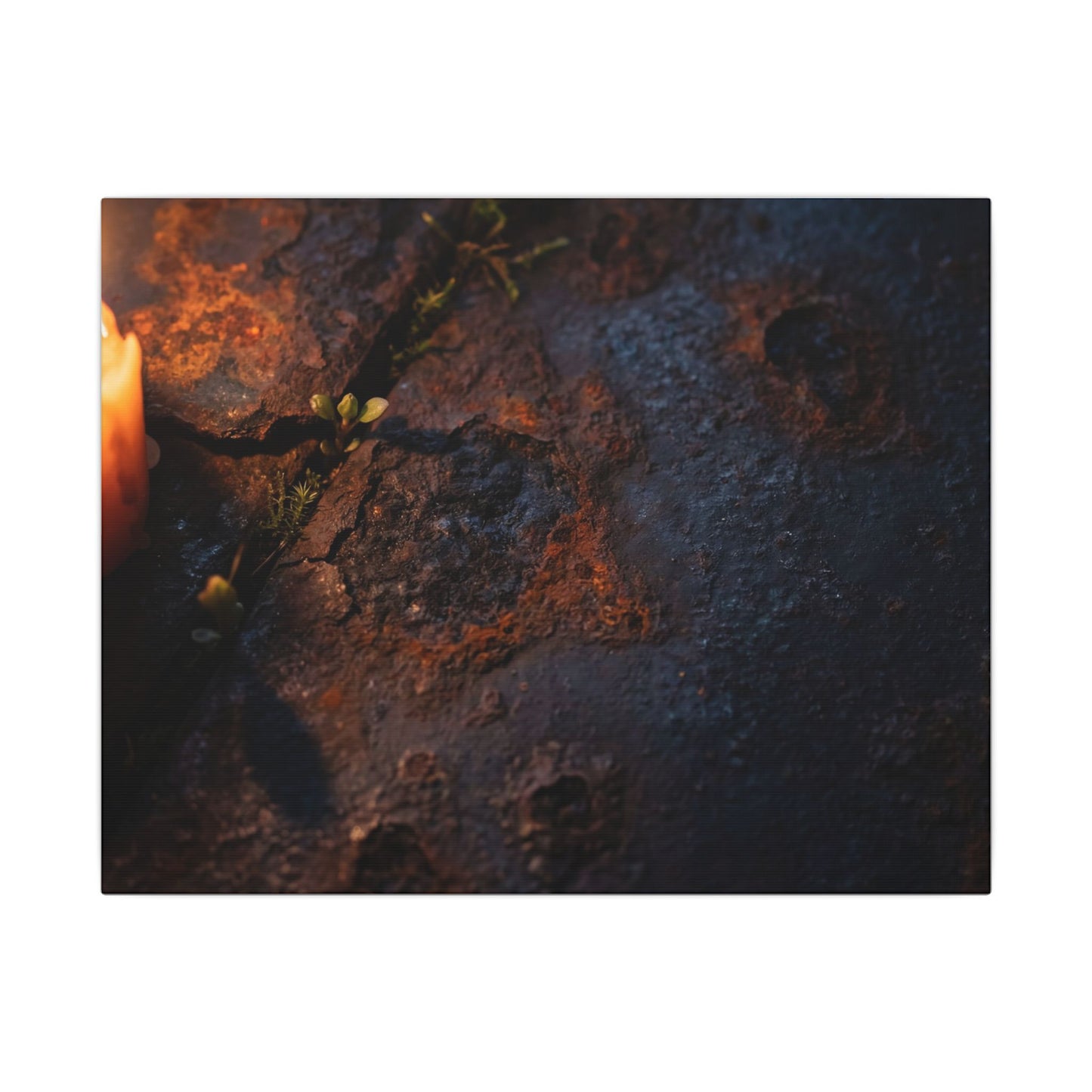 Candlelight Rust Patina Canvas Art - Dark Japandi Ma Art Print