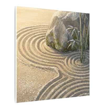 Rock Garden Winter Canvas Art | Zen Peaceful Design